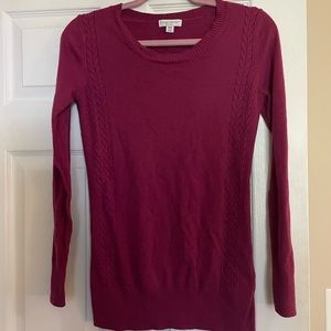 Raspberry colored maternity sweater